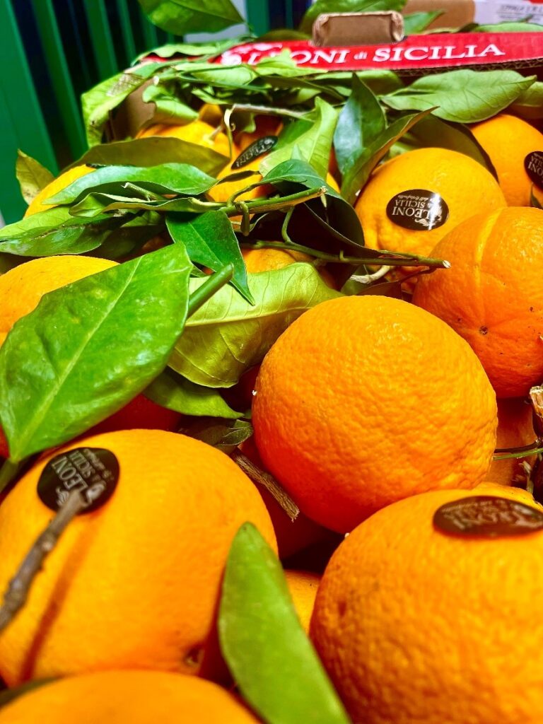 Orangen mit Blatt New Hall Italien